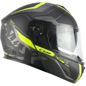 Imagen de: Casco moto Modular CGM 569G C-Max City Negro Giallo Fluo Opaco