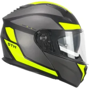 Imagen de: Casco Moto Ska-P 5Thg Falcon Sport Negro Mate Amarillo Fluor