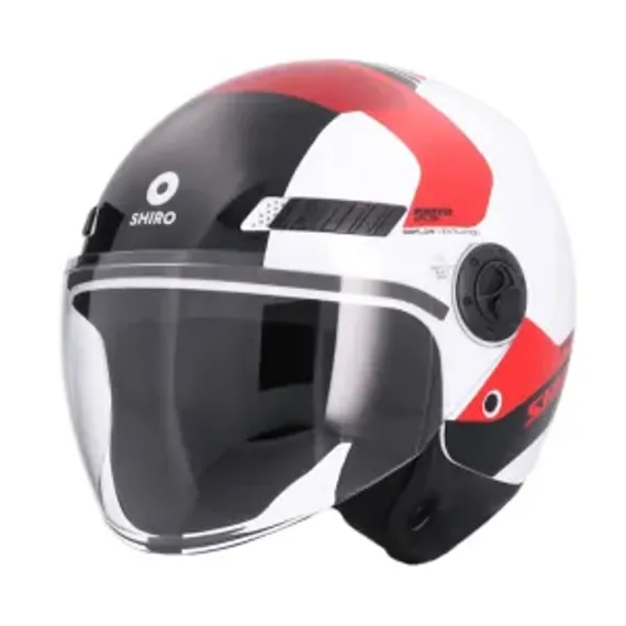 Imagen de: Casco Shiro Jet Kioto Kalos Blanco Rojo