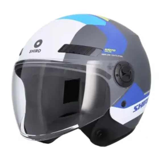 Imagen de: Casco Shiro Jet Kioto Kalos Titanium Mate Azul